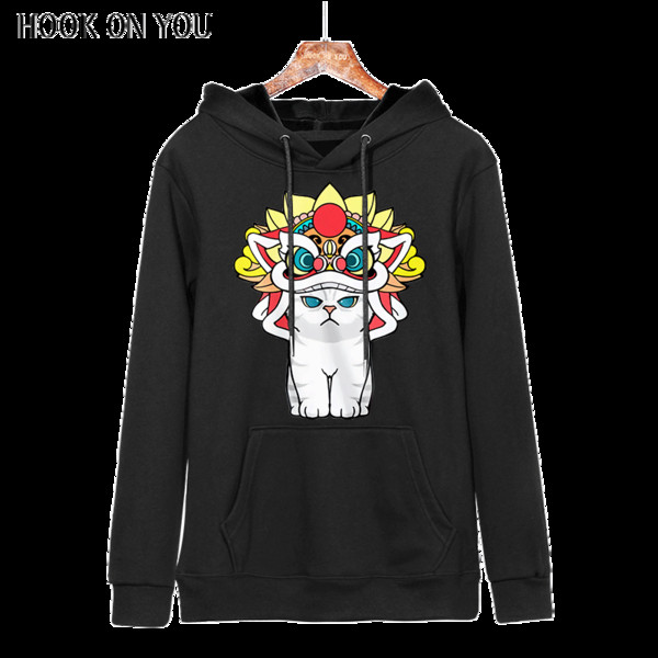 Hanorac barbatesc primavara-toamna cu gluga si aplicatie