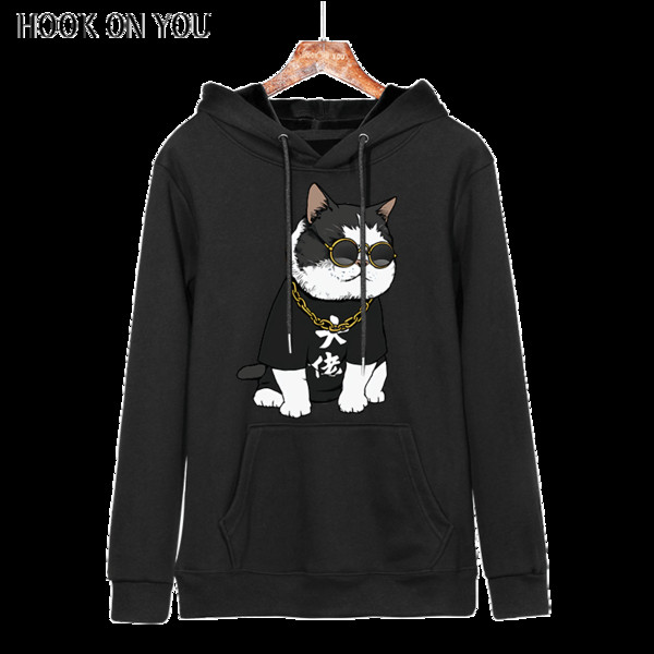 Hanorac barbatesc primavara-toamna cu gluga si aplicatie