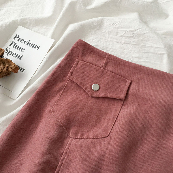 Fusta de dama model nou cu buzunar si talie inalta