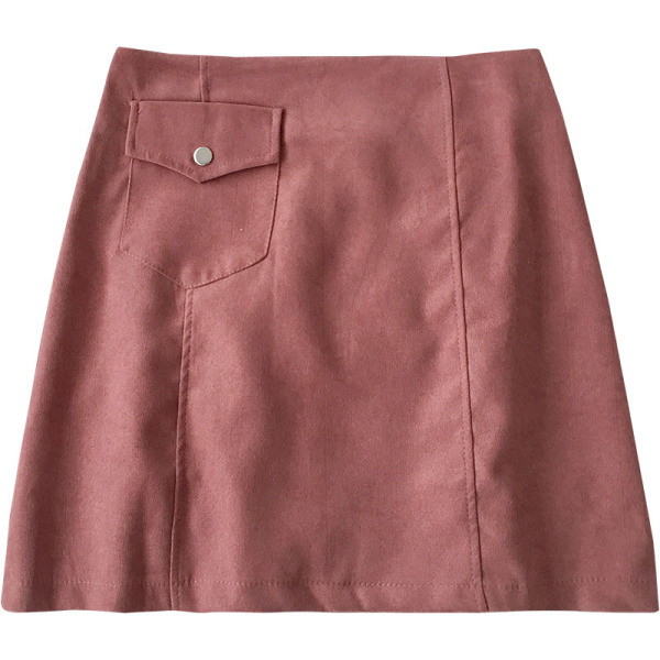 Fusta de dama model nou cu buzunar si talie inalta