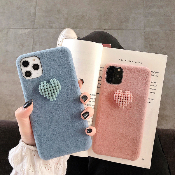 Плюшен калъф с 3D елемент сърце