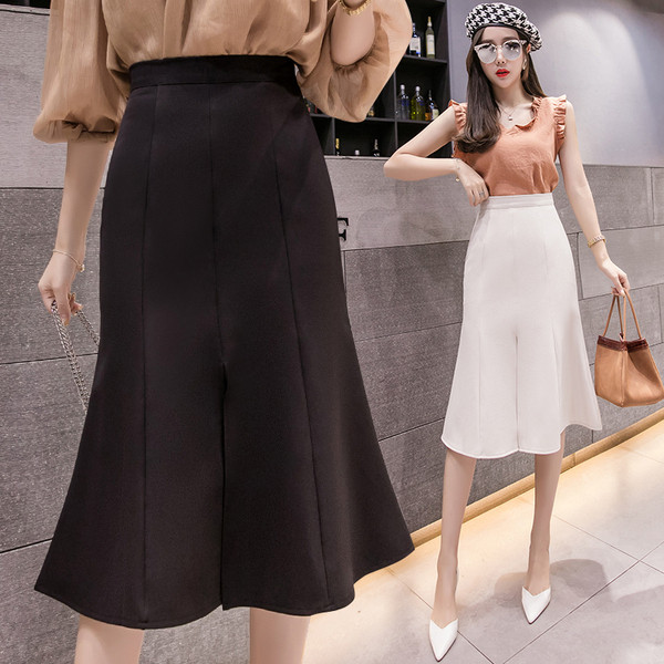 Stilīgi sieviešu svārki ar augstu vidukli un šķēluma piegriezuma modeli