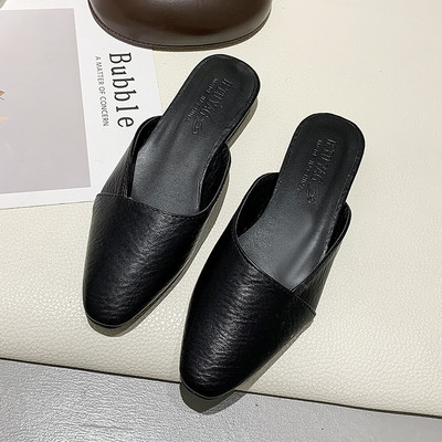 Alkalmi bőr papucs lapos talppal