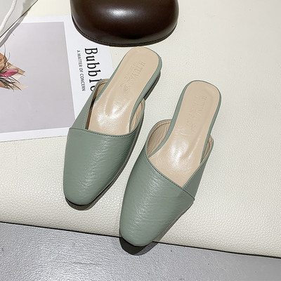 Alkalmi bőr papucs lapos talppal