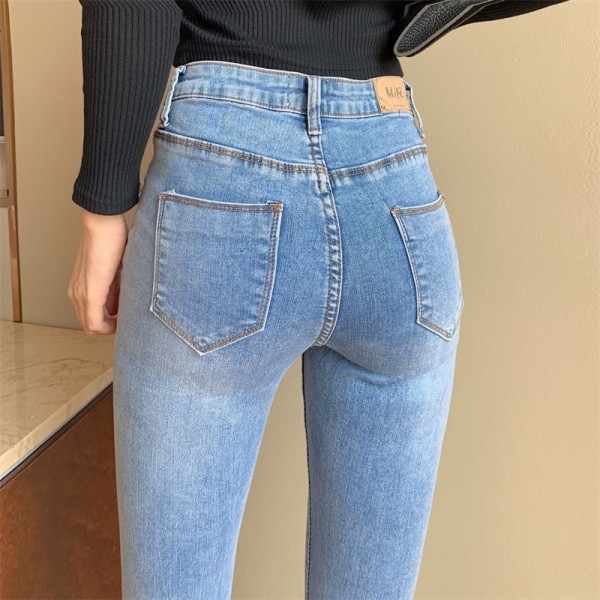 Uske ženske traperice s visokim strukom