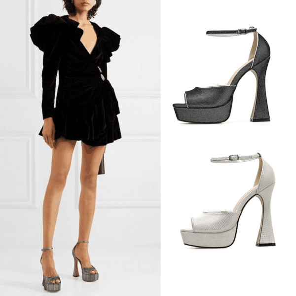 Moderne ženske sandale od eko kože sa petom visine 13,5 cm