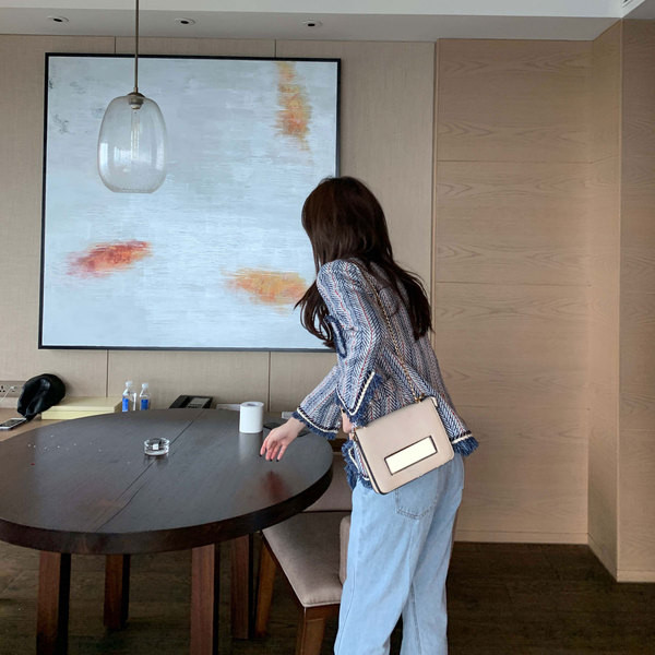 Jauna modeļa pavasara sieviešu jaka zilā krāsā ar pērlēm