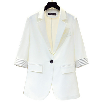 Jachetă de primăvară de damă cu decolteu în V și mâneci cu lungimea de 3/4