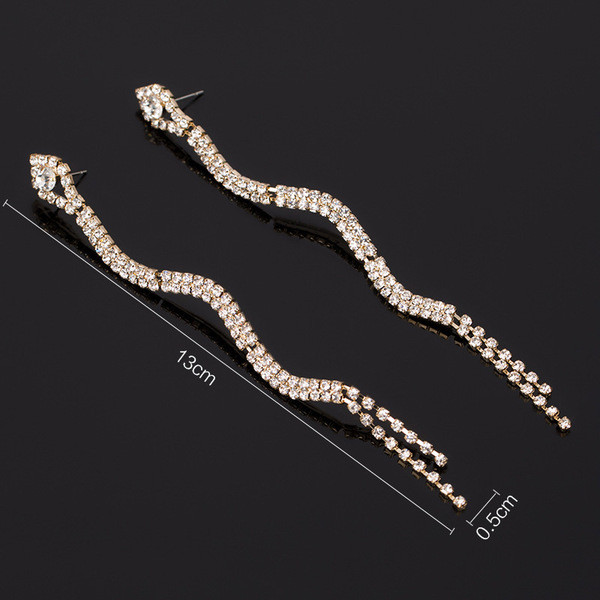 Stilīgi sieviešu karājamie auskari ar sudraba akmeņiem