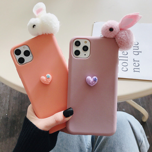 Θήκη για IPhone 11 Pro Max Case με βελούδινο 3D κουνέλι