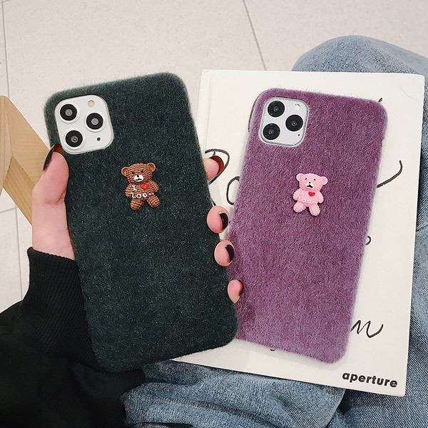 Pliušinis dėklas 3D meškiuko elementui, skirtas iPhone 11 Pro Max