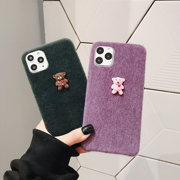 Pliušinis dėklas 3D meškiuko elementui, skirtas iPhone 11 Pro Max