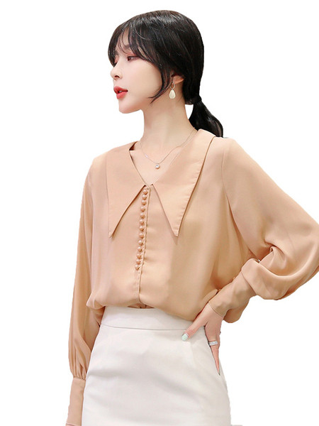 Elegants sieviešu krekls divās krāsās ar garām piedurknēm un špica kakla izgriezumu