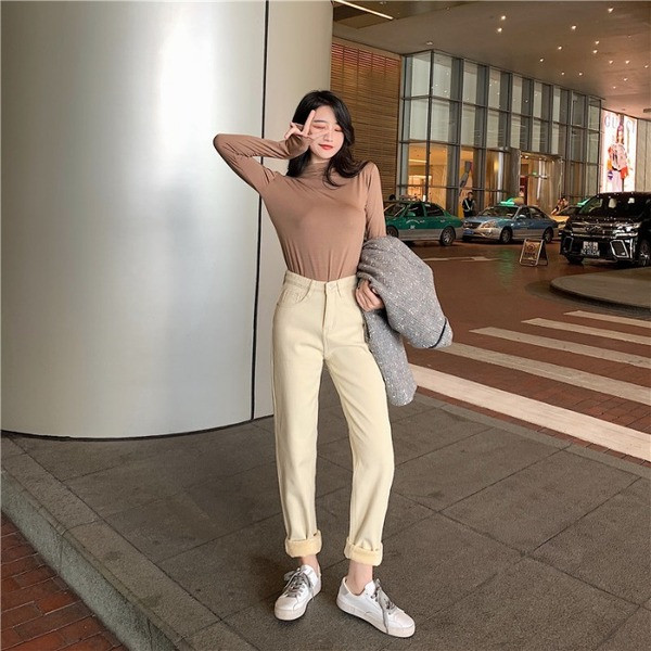 Alkalmi női nadrág magas derékkal és puha béléssel