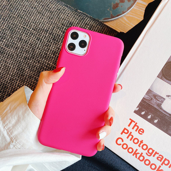 Vienkārša modeļa ciklamena maciņš iPhone 11 Pro Max