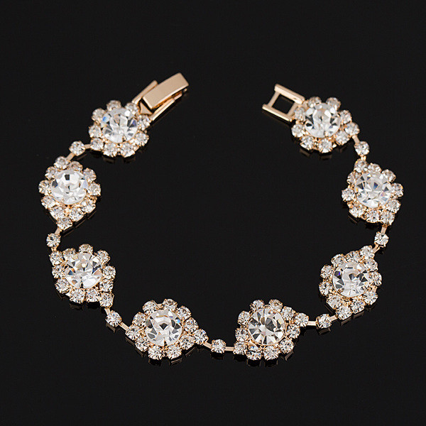 Stiilne naiste hõbedane kivikestega käevõru