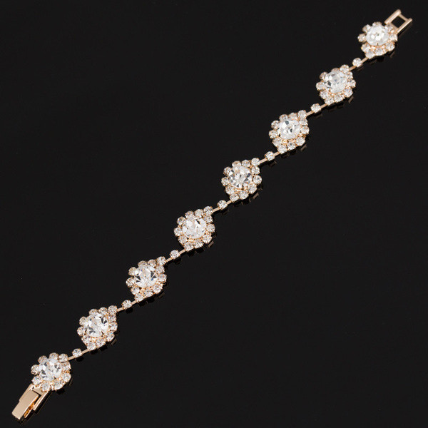 Stiilne naiste hõbedane kivikestega käevõru