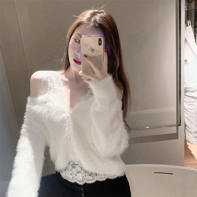 Női szett csipke felsővel és alsó pulóverrel