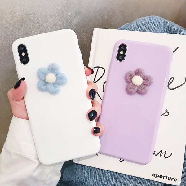 Silikonska maska sa 3D cvjetnim elementom za iPhone XS