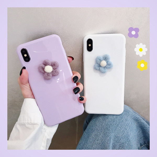 Silikonska maska sa 3D cvjetnim elementom za iPhone XS