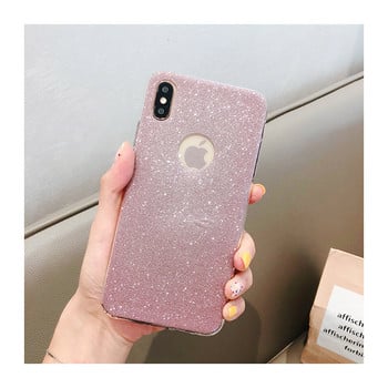 Силиконов калъф с  лъскави частици за iPhone XS