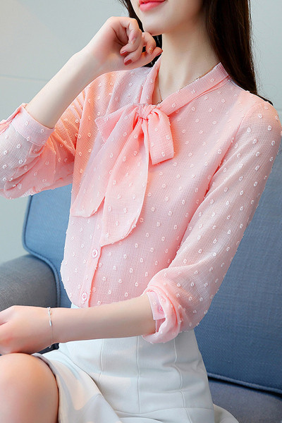 Дамска ежедневна риза в три цвята с дълъг ръкав