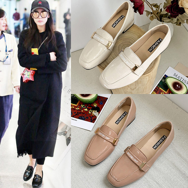 Ikdienas sieviešu lakādas apavi ar plakanu zoli