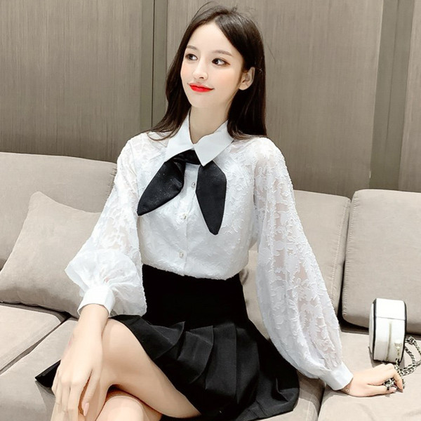 Női csipke ing klasszikus gallérral