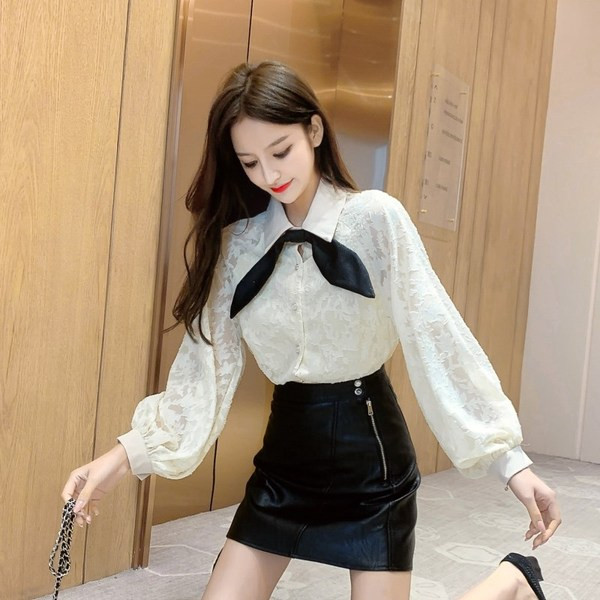 Női csipke ing klasszikus gallérral