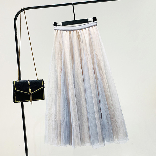 Модерна дамска пола с ластична талия и тюл