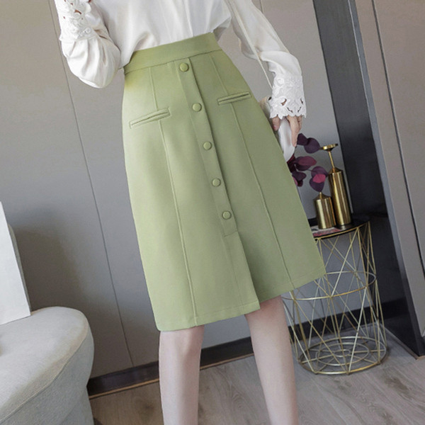 Модерна дамска пола с цепка и А-линия