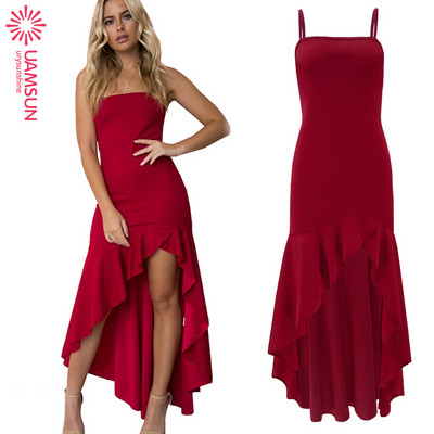 Trumpa moteriška laisvalaikio suknelė su plonais petnešėlėmis ir skeltuku