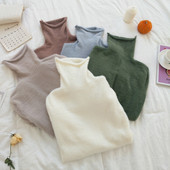 Női pulóver magas gallérral