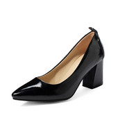 Moteriški smailūs batai žemu storu kulnu