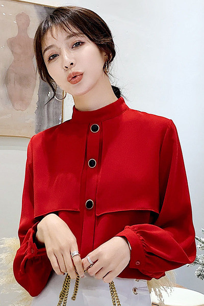 Cămașă elegantă de damă cu mâneci lungi în trei culori