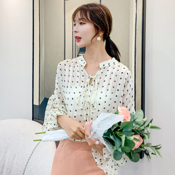 Moteriški viršutiniai marškinėliai, platūs baltos spalvos su kaklaraiščiais