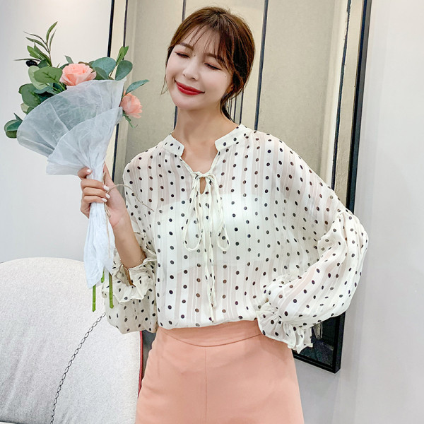 Moteriški viršutiniai marškinėliai, platūs baltos spalvos su kaklaraiščiais