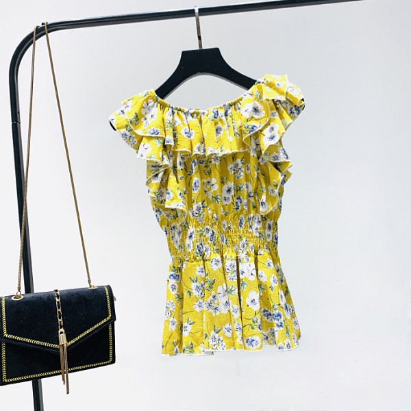 Maieu de dama model nou cu decolteu barca si motiv floral