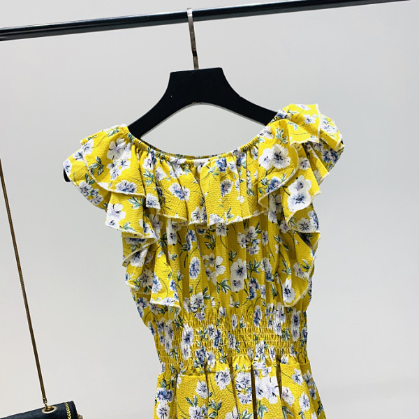 Maieu de dama model nou cu decolteu barca si motiv floral