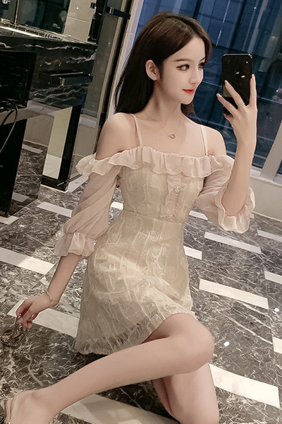 Rochie de dama eleganta cu bretele si maneci 3/4