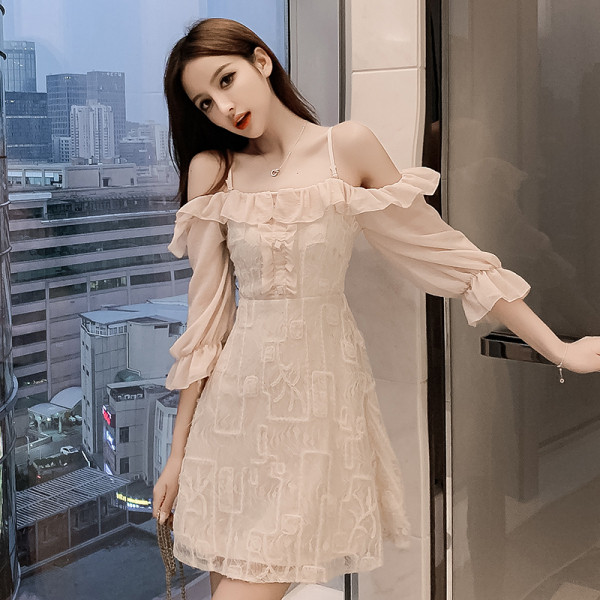 Rochie de dama eleganta cu bretele si maneci 3/4