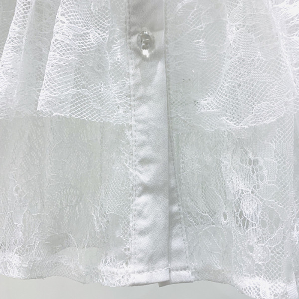 Sieviešu krekls ar klasisku apkakli un mežģīņu lenti