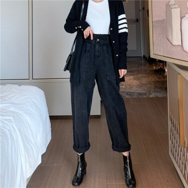 Model nou de blugi dama lati cu talie inalta si buzunare