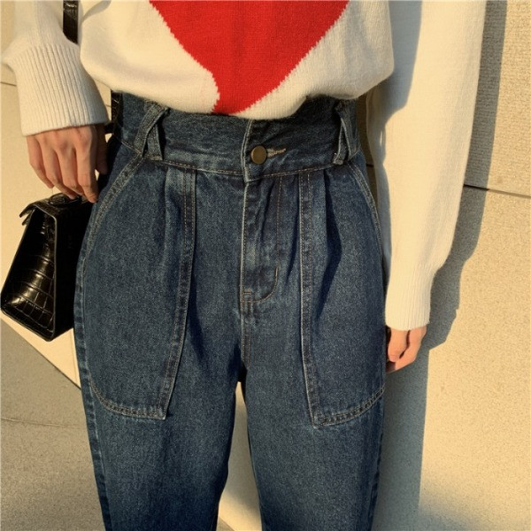 Model nou de blugi dama lati cu talie inalta si buzunare