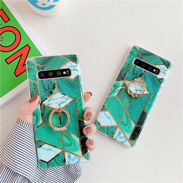 Silikona maciņš zaļā krāsā ar gredzenu priekš Samsung S10