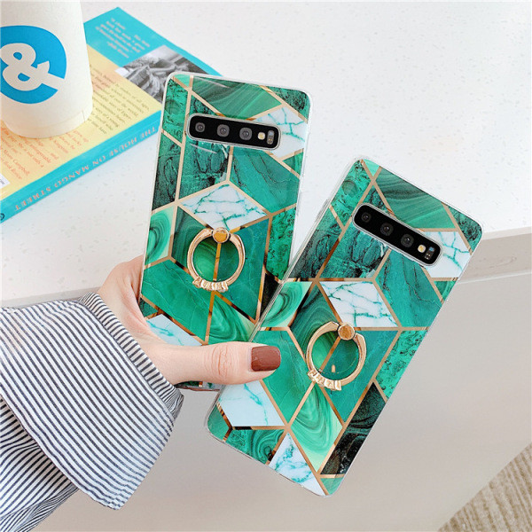 Silikona maciņš zaļā krāsā ar gredzenu priekš Samsung S10