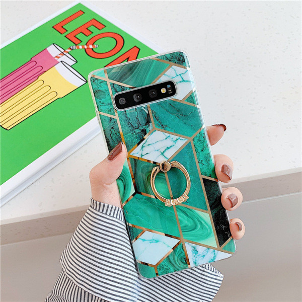 Silikona maciņš zaļā krāsā ar gredzenu priekš Samsung S10