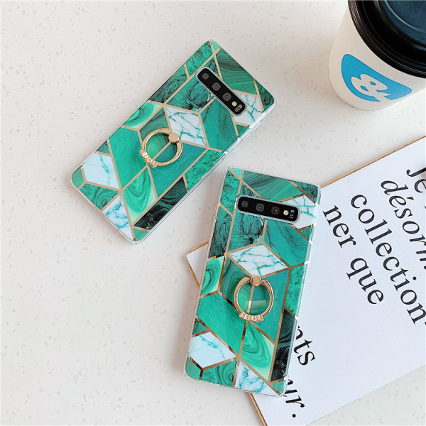 Silikona maciņš zaļā krāsā ar gredzenu priekš Samsung S10