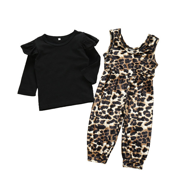 Két részből álló gyerek szett overall + állatmintás blúz