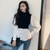 Retró női ing kötött mellénnyel